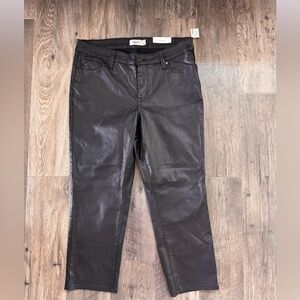 NWT Maurice’s black faux leather pants size 14W SHORT
